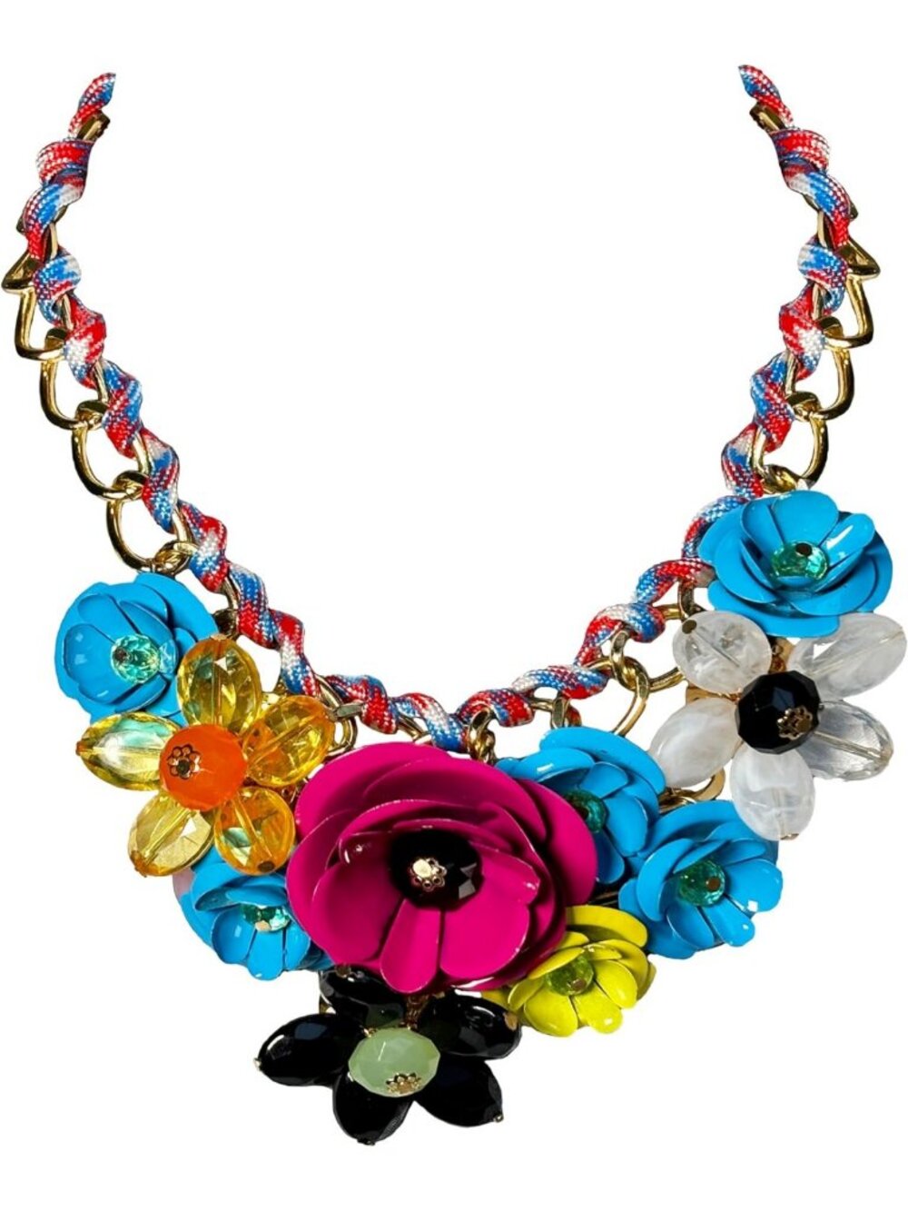 Chunky Flower Bib Statement Necklace Set | Bold Collar Jewelry for Prom